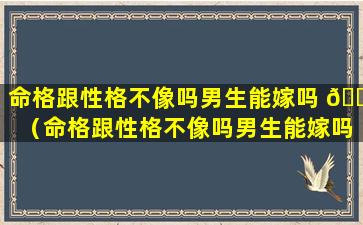 命格跟性格不像吗男生能嫁吗 🍁 （命格跟性格不像吗男生能嫁吗为什么）